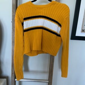 Yellow Stripped Long Sleeve Top US S